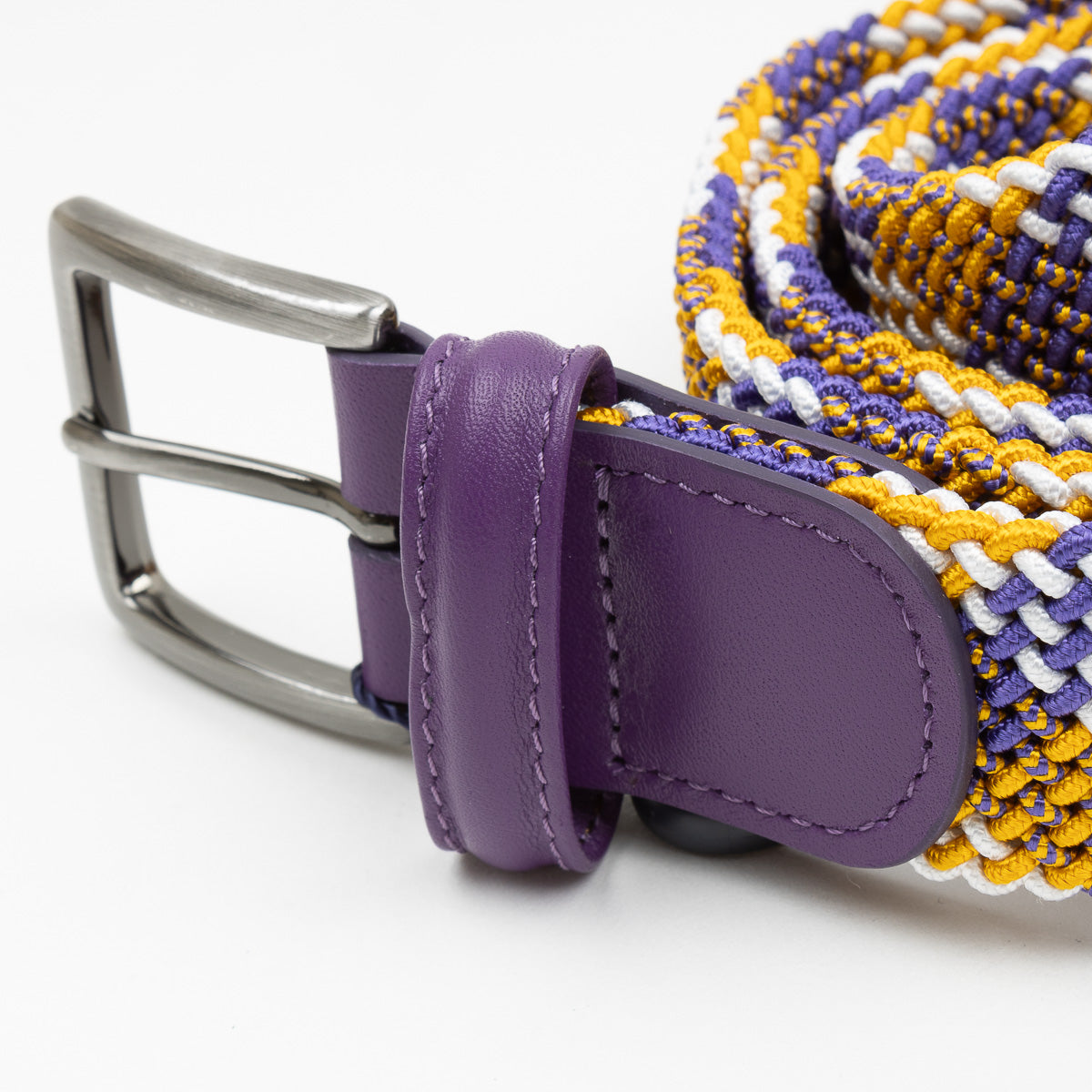 Belt - Yellow/Purple Chevron Fine Woven Elasticated