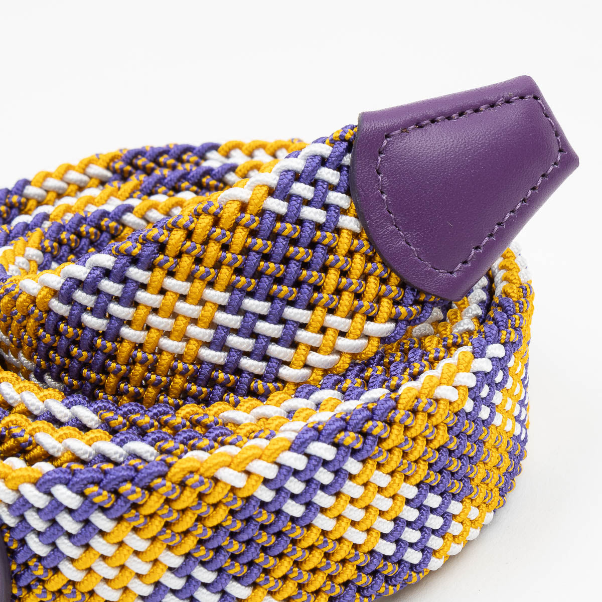 Belt - Yellow/Purple Chevron Fine Woven Elasticated
