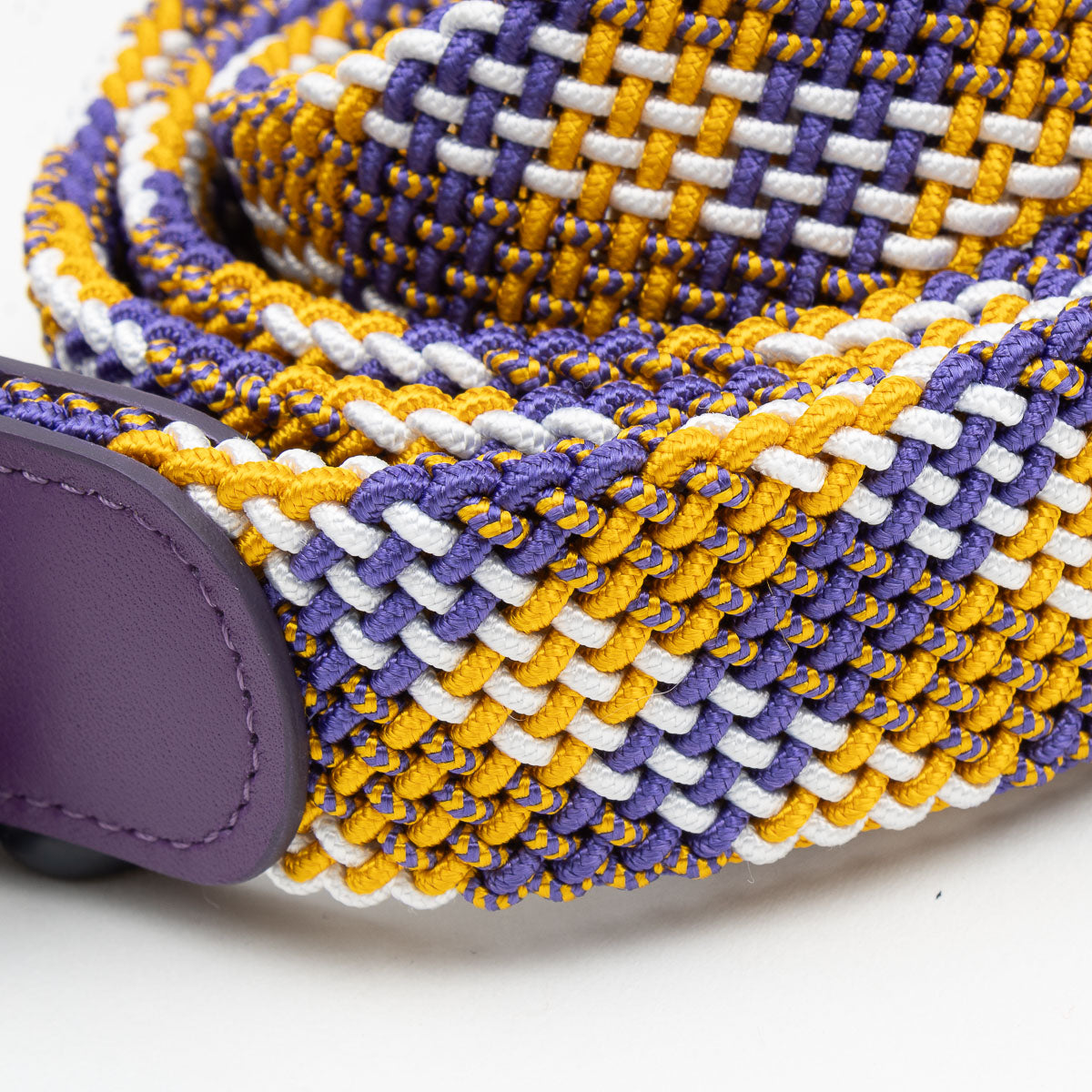 Belt - Yellow/Purple Chevron Fine Woven Elasticated