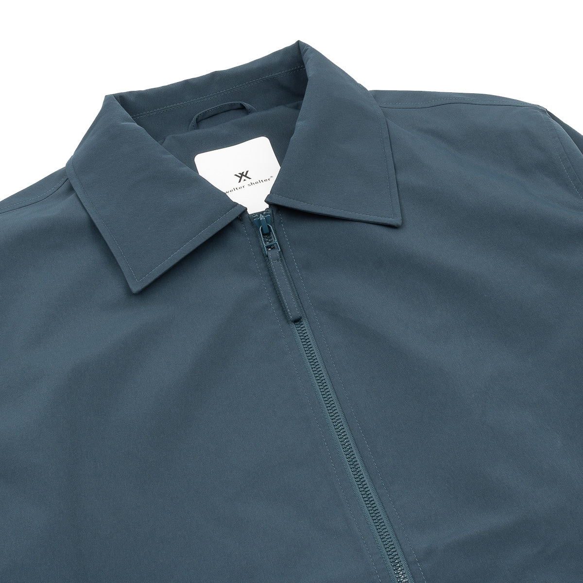 Zip Up Crinkle Jacket - Vintage Blue