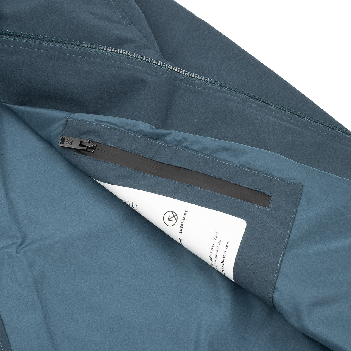 Zip Up Crinkle Jacket - Vintage Blue