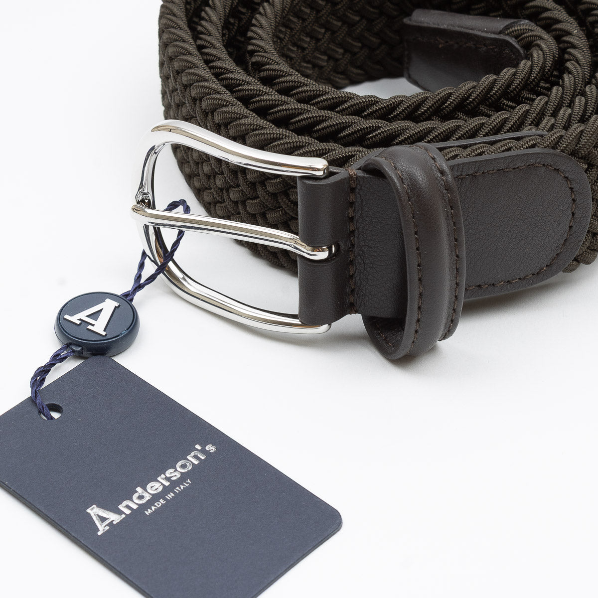 Belt - Brown Woven Elasticated