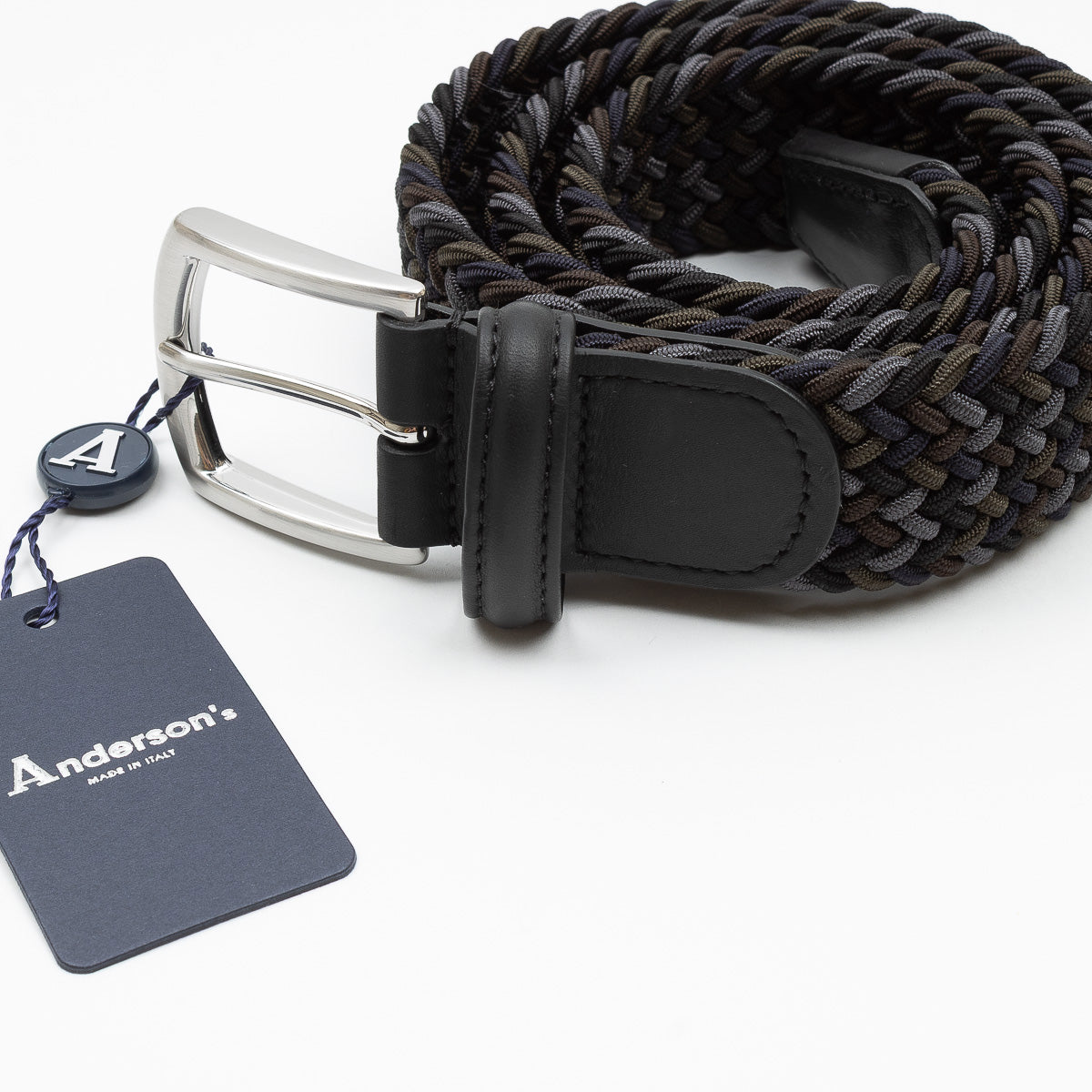 Belt - Grey/Navy/Olive Woven Elasticated