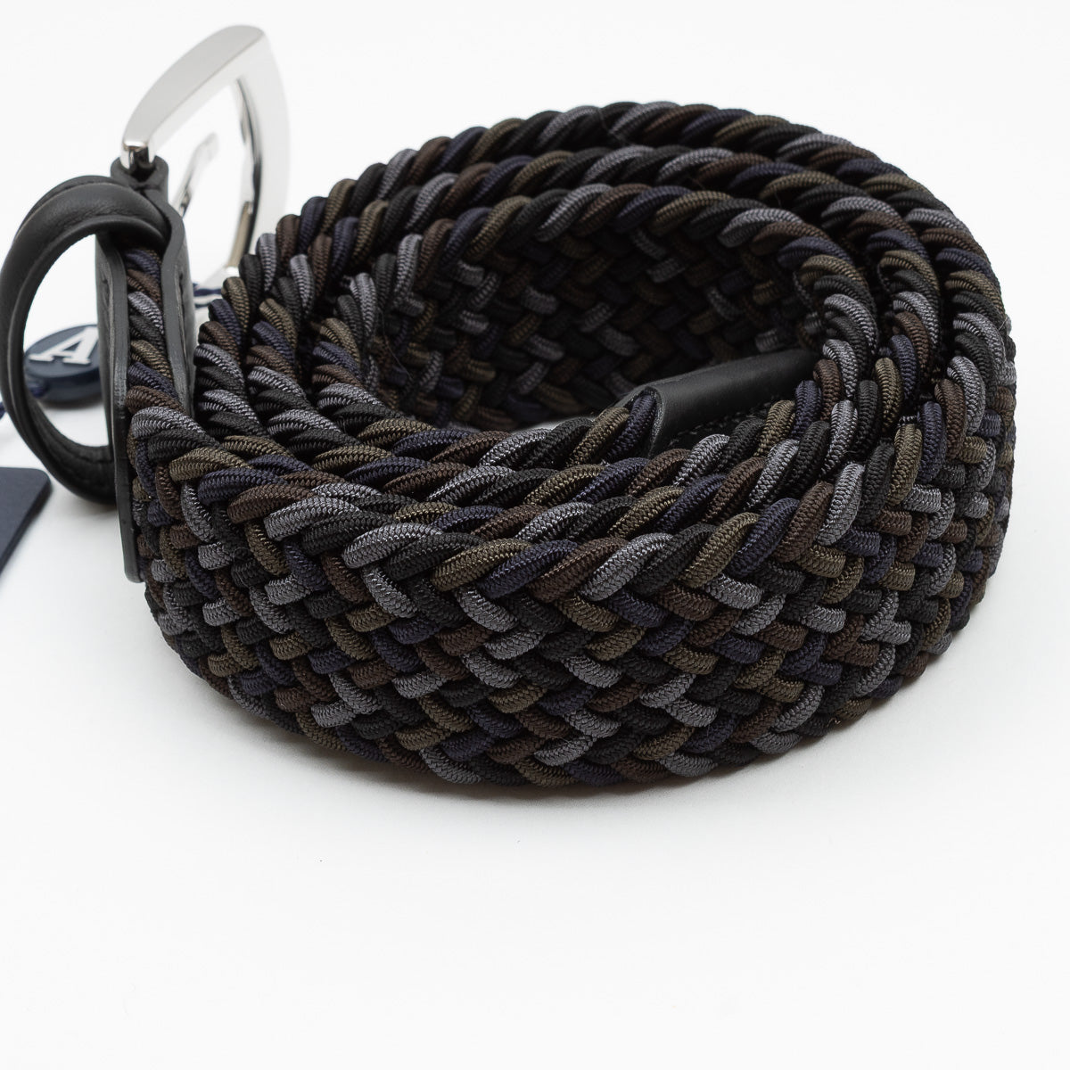 Belt - Grey/Navy/Olive Woven Elasticated