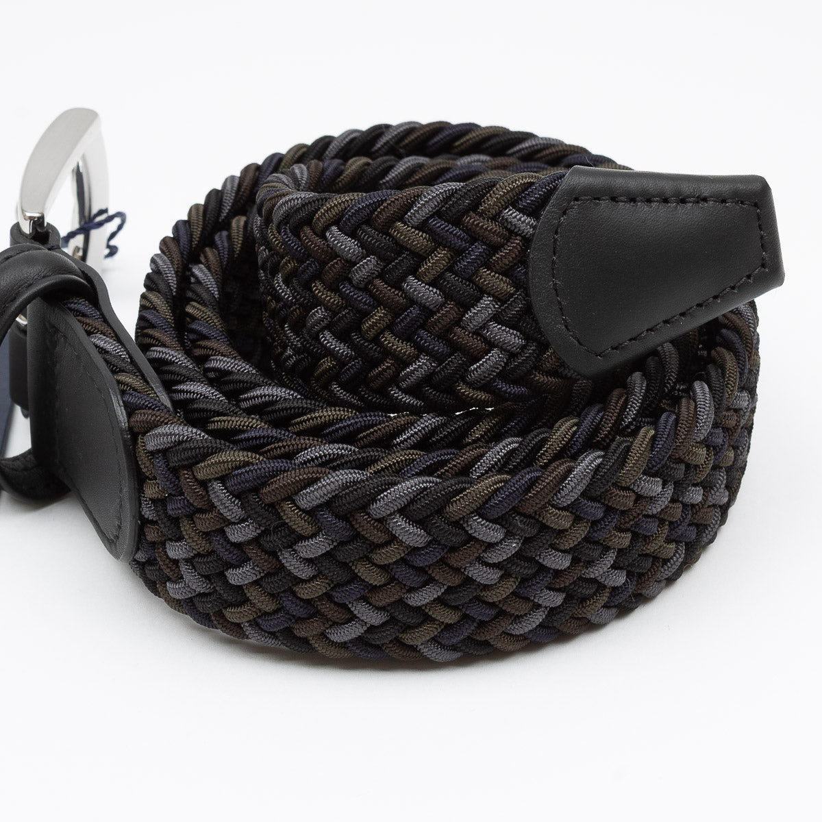 Belt - Grey/Navy/Olive Woven Elasticated