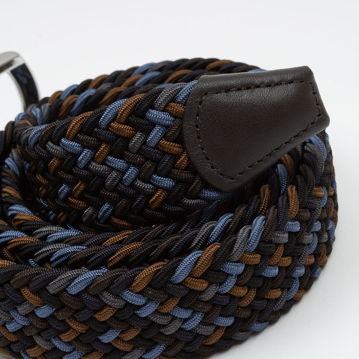 Belt - Brown/Blue/Black Woven Elasticated