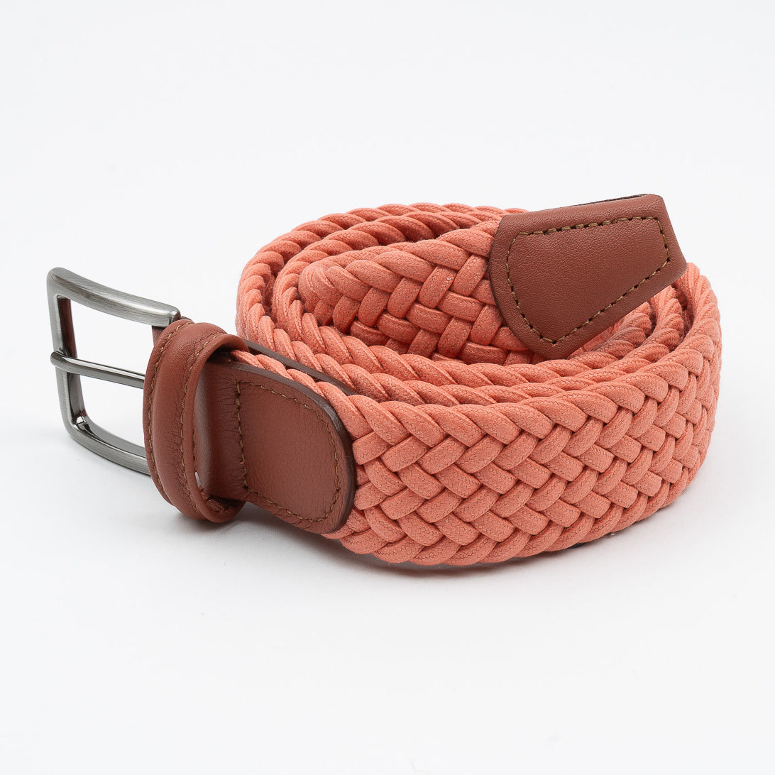 Belt - Coral Large Woven Elasticated