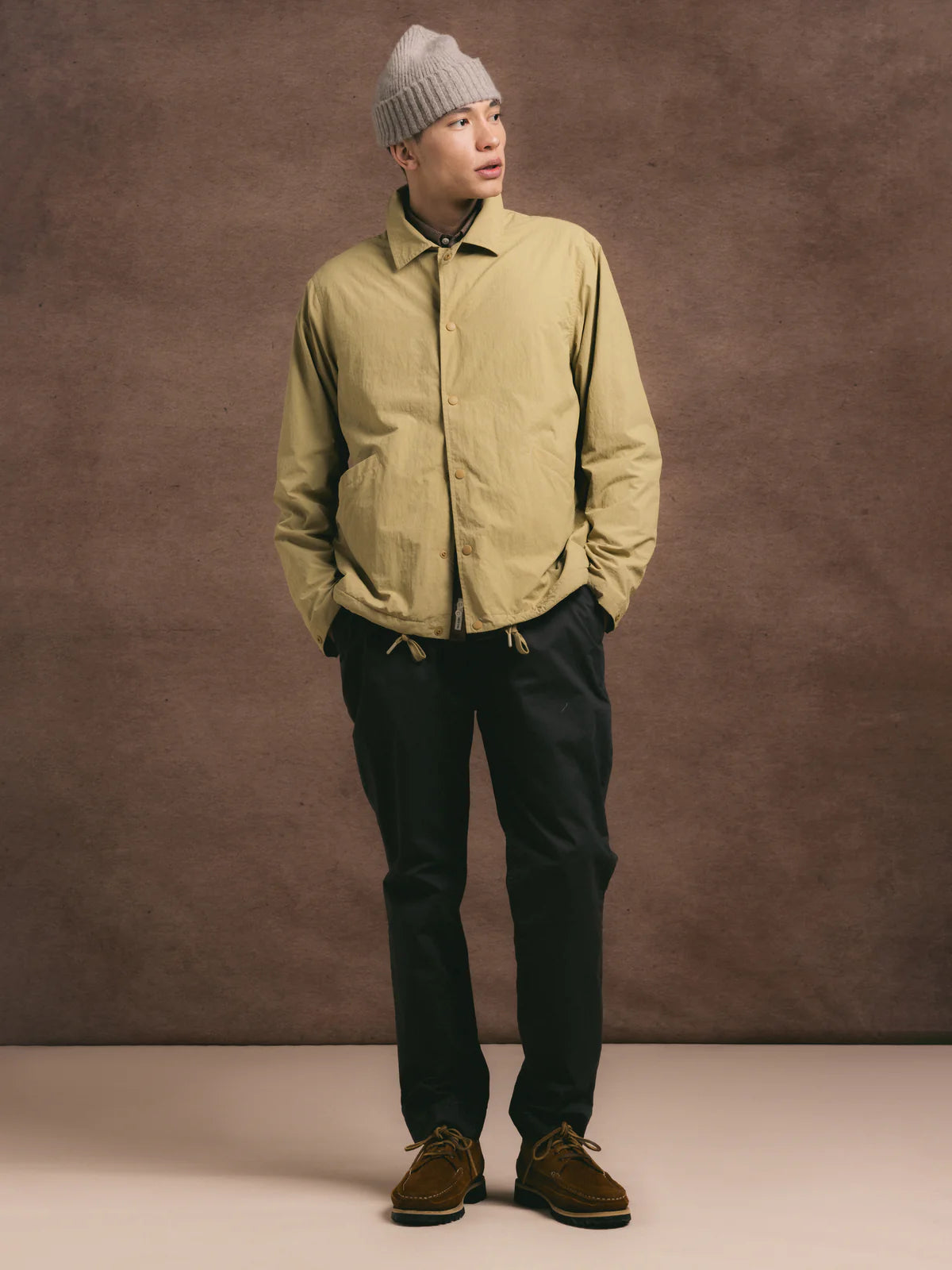 Balloch Brushed Beanie - Mushroom Lambswool