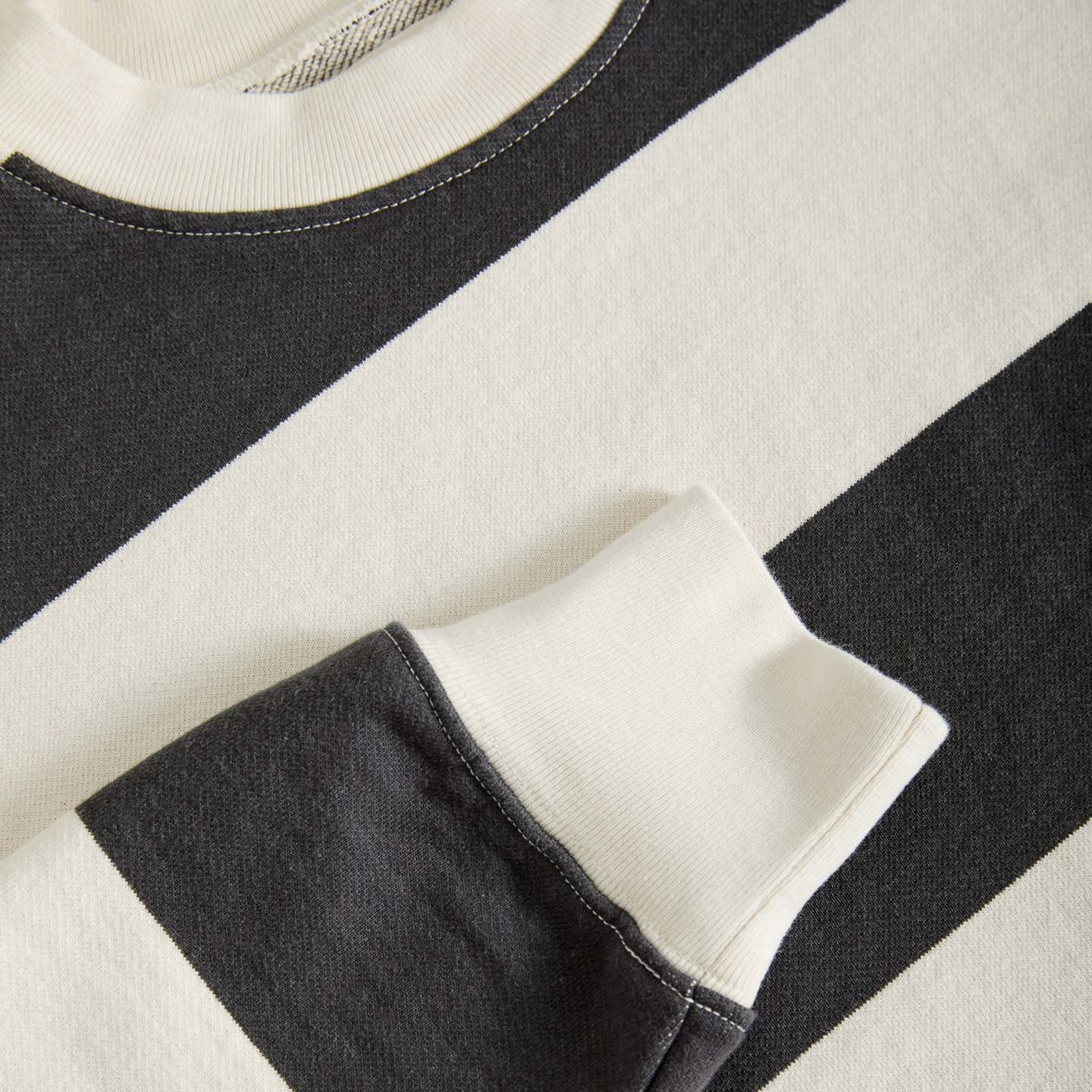 Paiva Drop Shoulder Sweatshirt - Dark Navy/Off-White Stripe