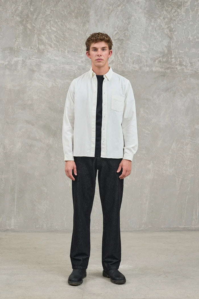 Branco Button Down Shirt - Ecru Flannel