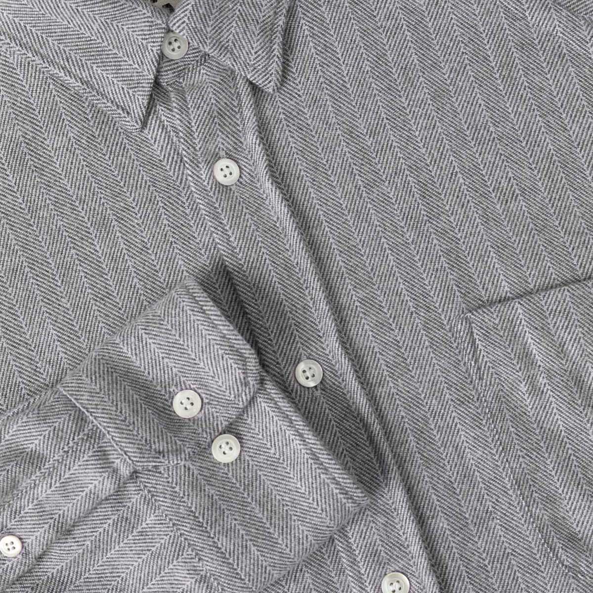 Mirra Raglan Sleeve Shirt - Graphite Herringbone
