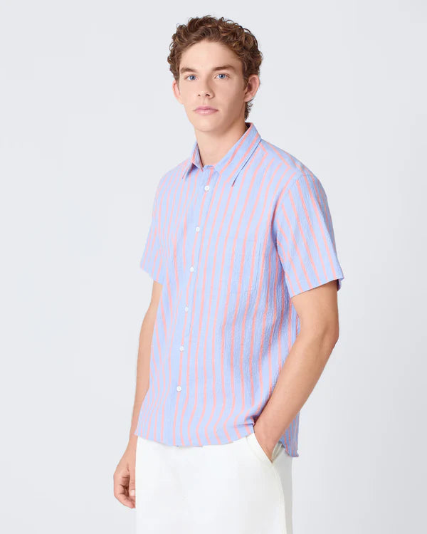 Alegre Printed Pattern Shirt - Sunrise/Wind Blue Stripes