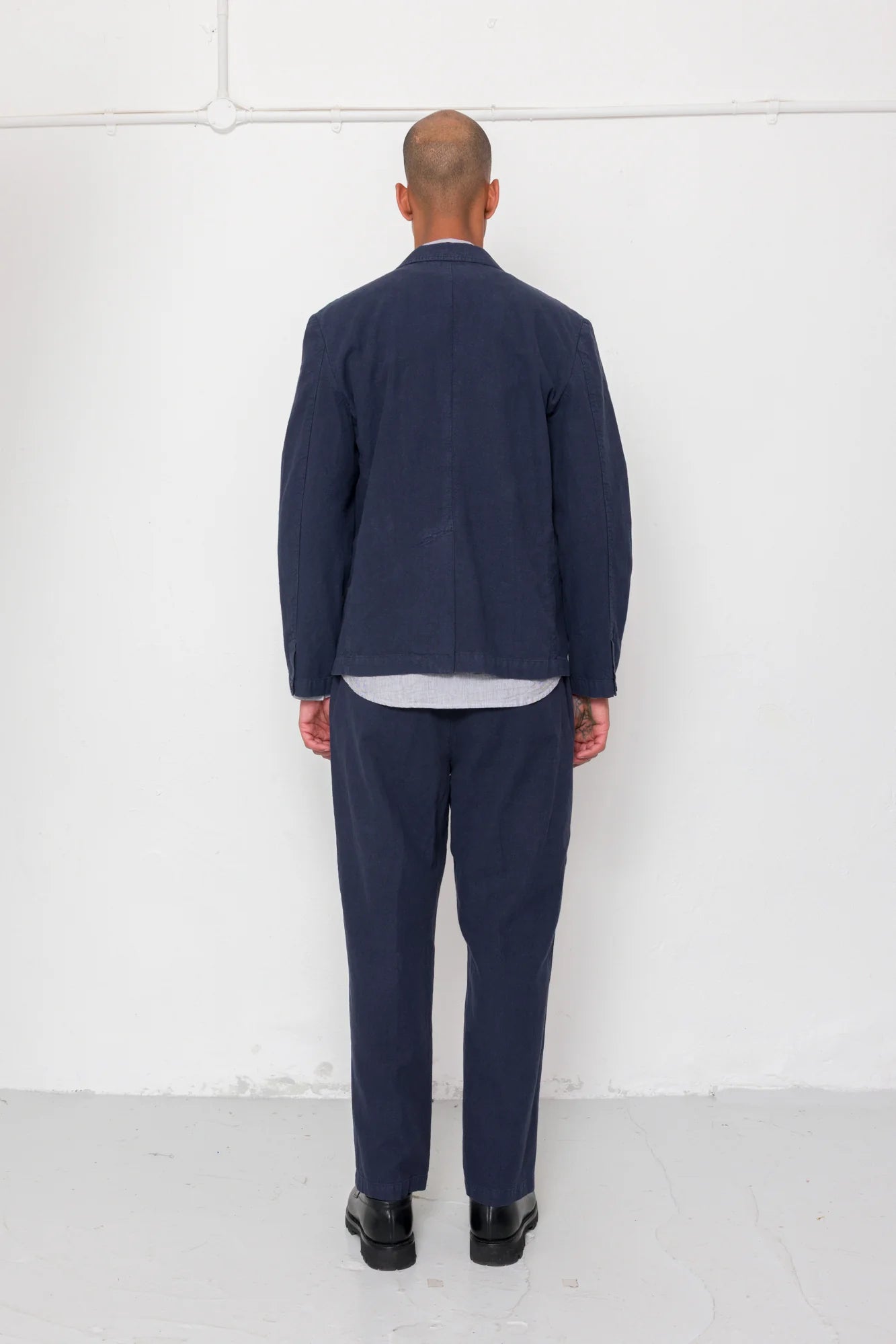 Lunar Blazer - Dark Navy Cotton Linen