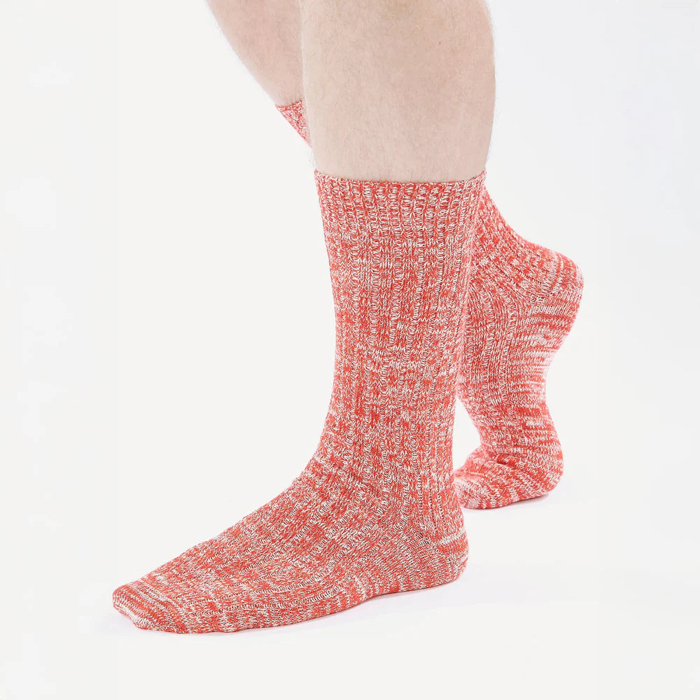 Slub Sock - Red Slub Knit