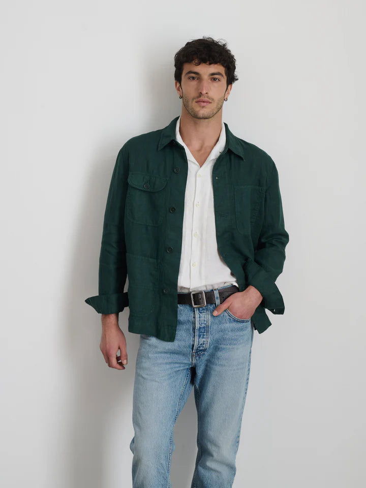 Linen Work Jacket - Pine Grove