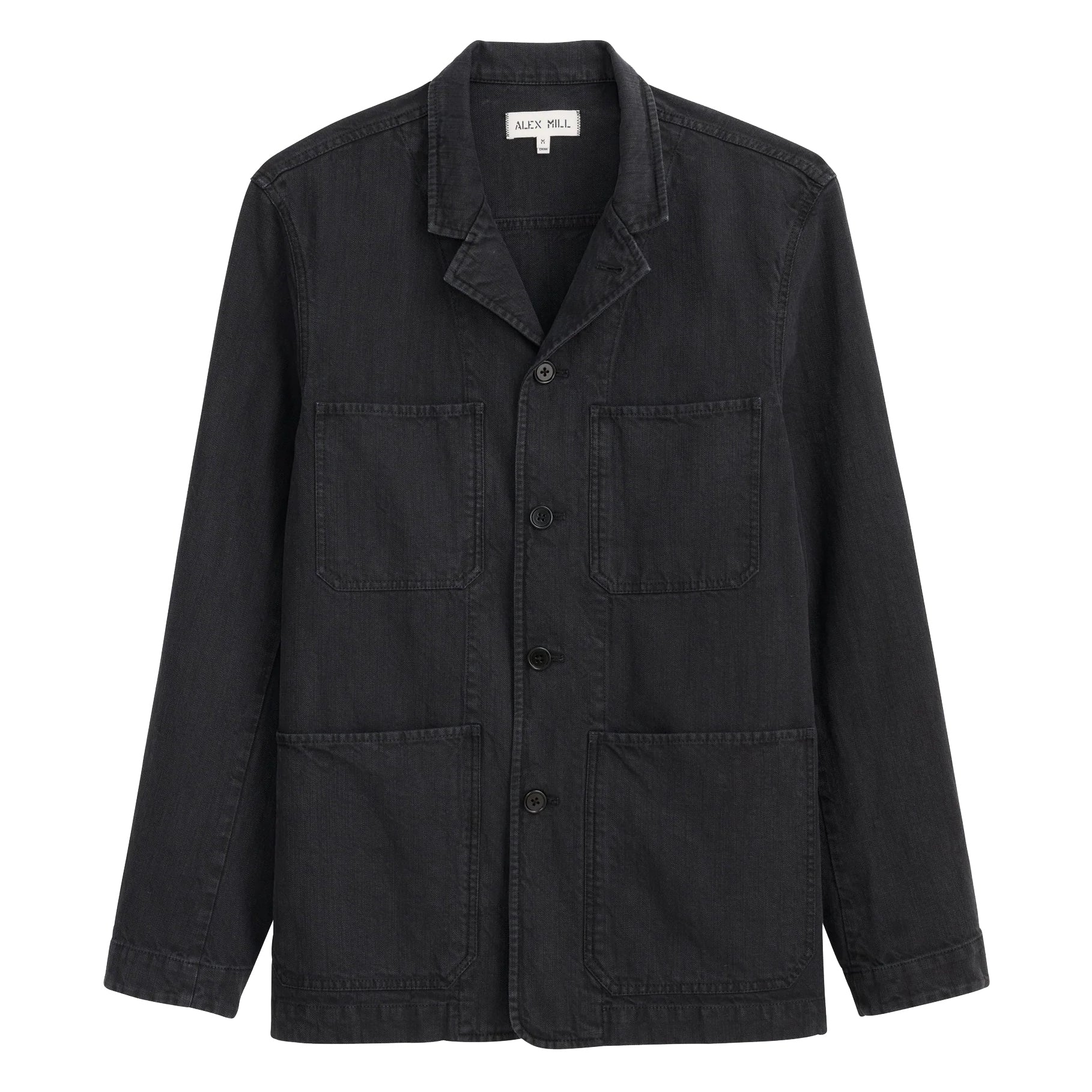 Work Jacket - Washed Black Cotton Linen