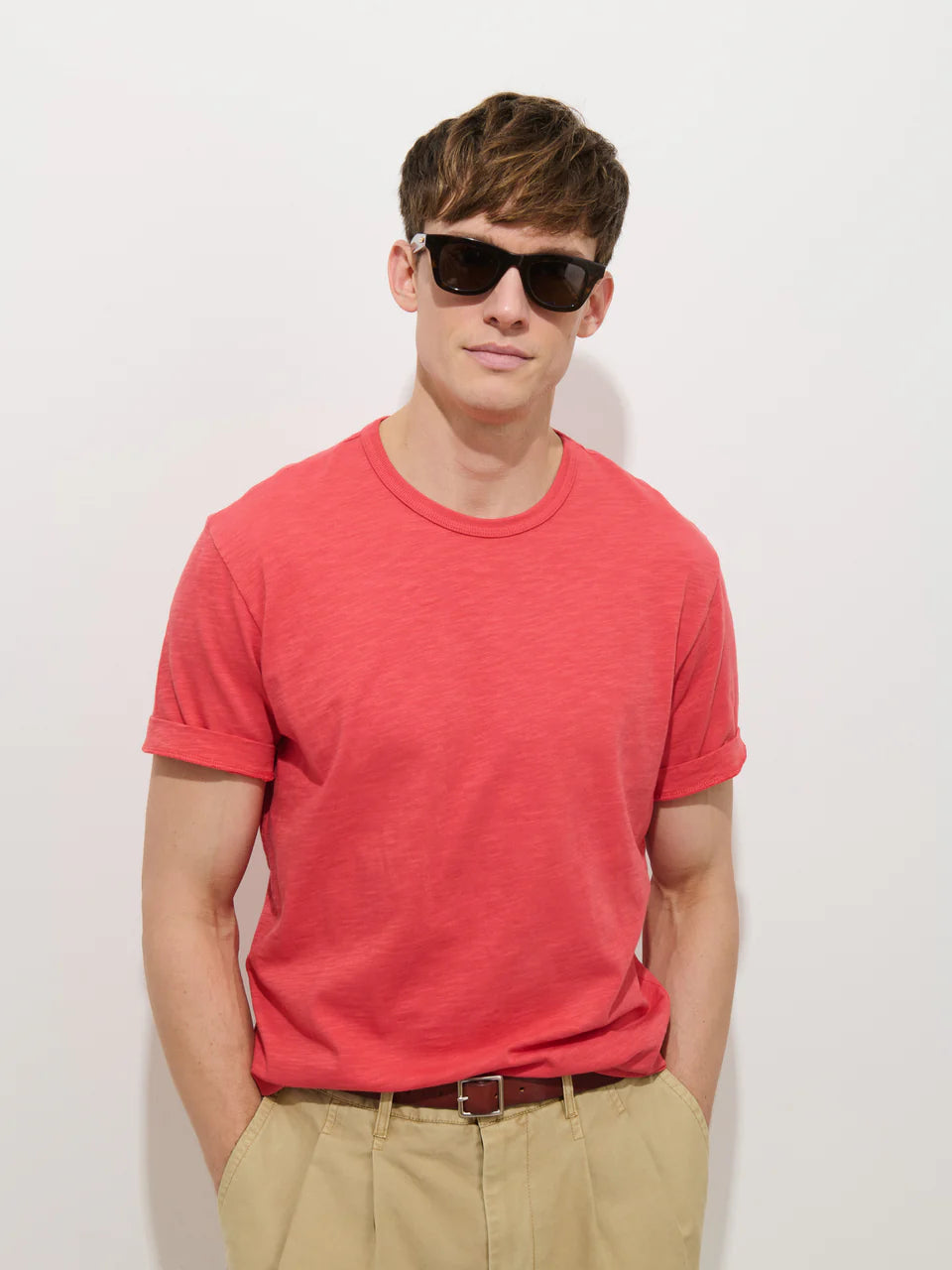 Slub Cotton T-Shirt - Fire Red