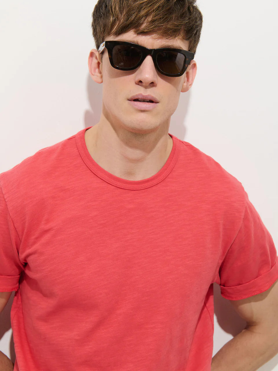 Slub Cotton T-Shirt - Fire Red