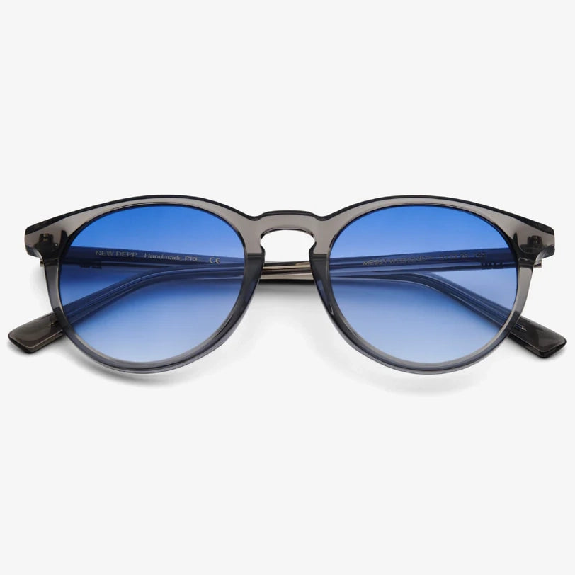 New Depp Sunglasses - Grey Crystal & Blue Lens