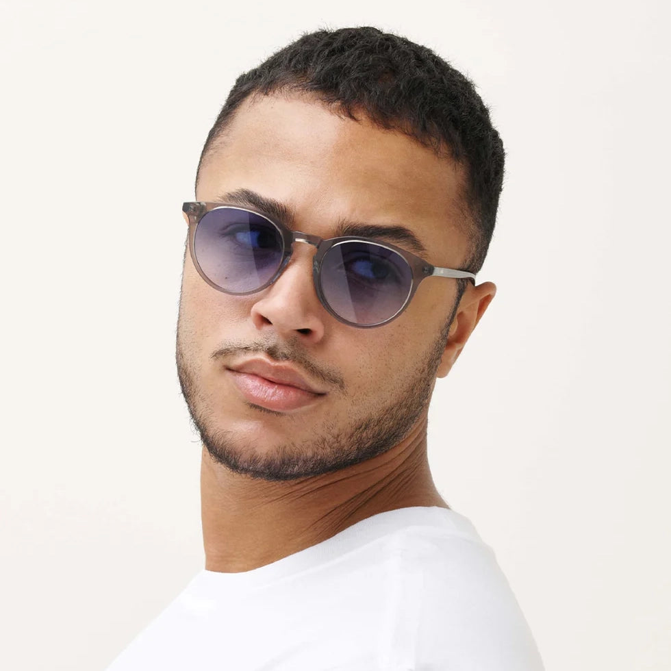 New Depp Sunglasses - Grey Crystal & Blue Lens