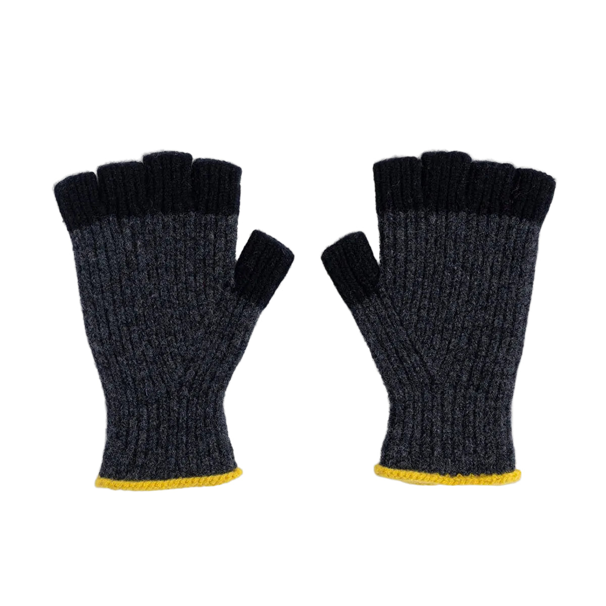 No Fingers in there Ribbed Gloves - Charcoal