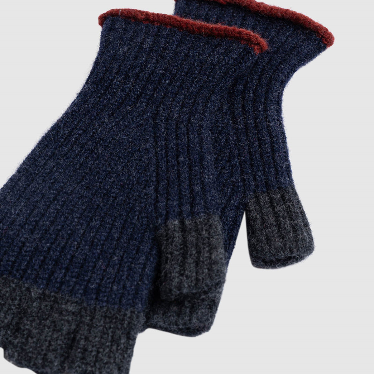 No Fingers in there Ribbed Gloves - Indigo