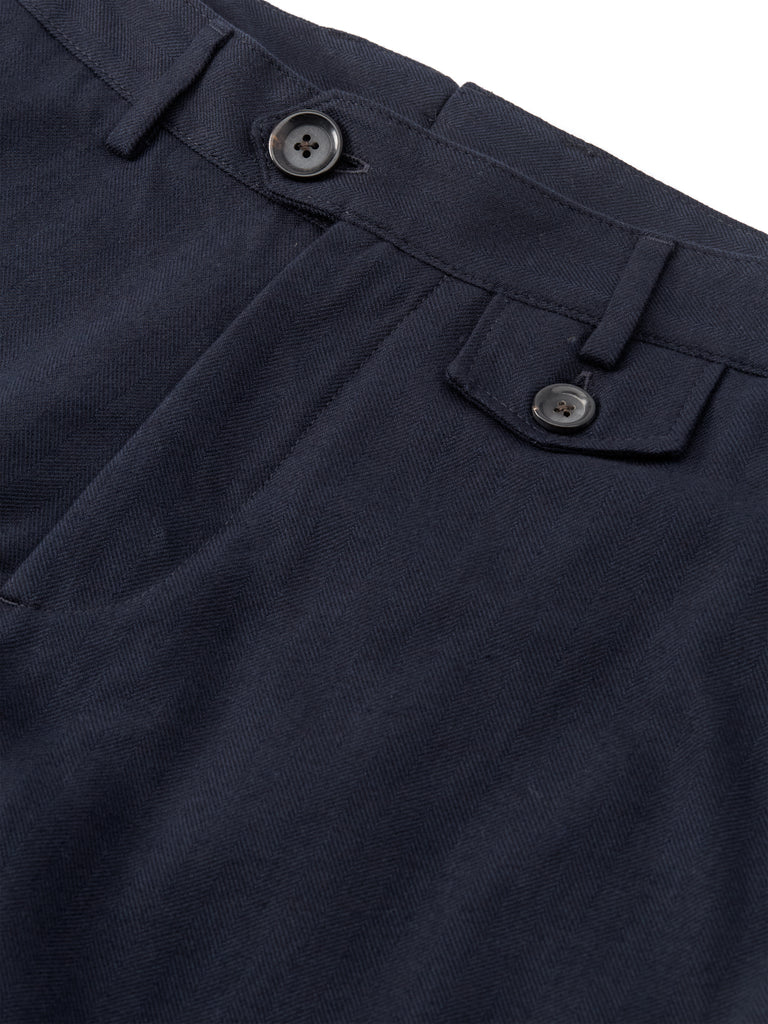 Fishtail Trousers - Navy Stockbridge
