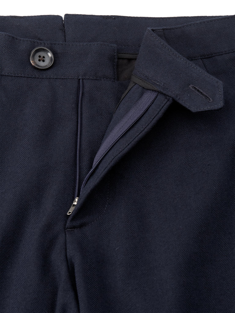 Fishtail Trousers - Navy Stockbridge