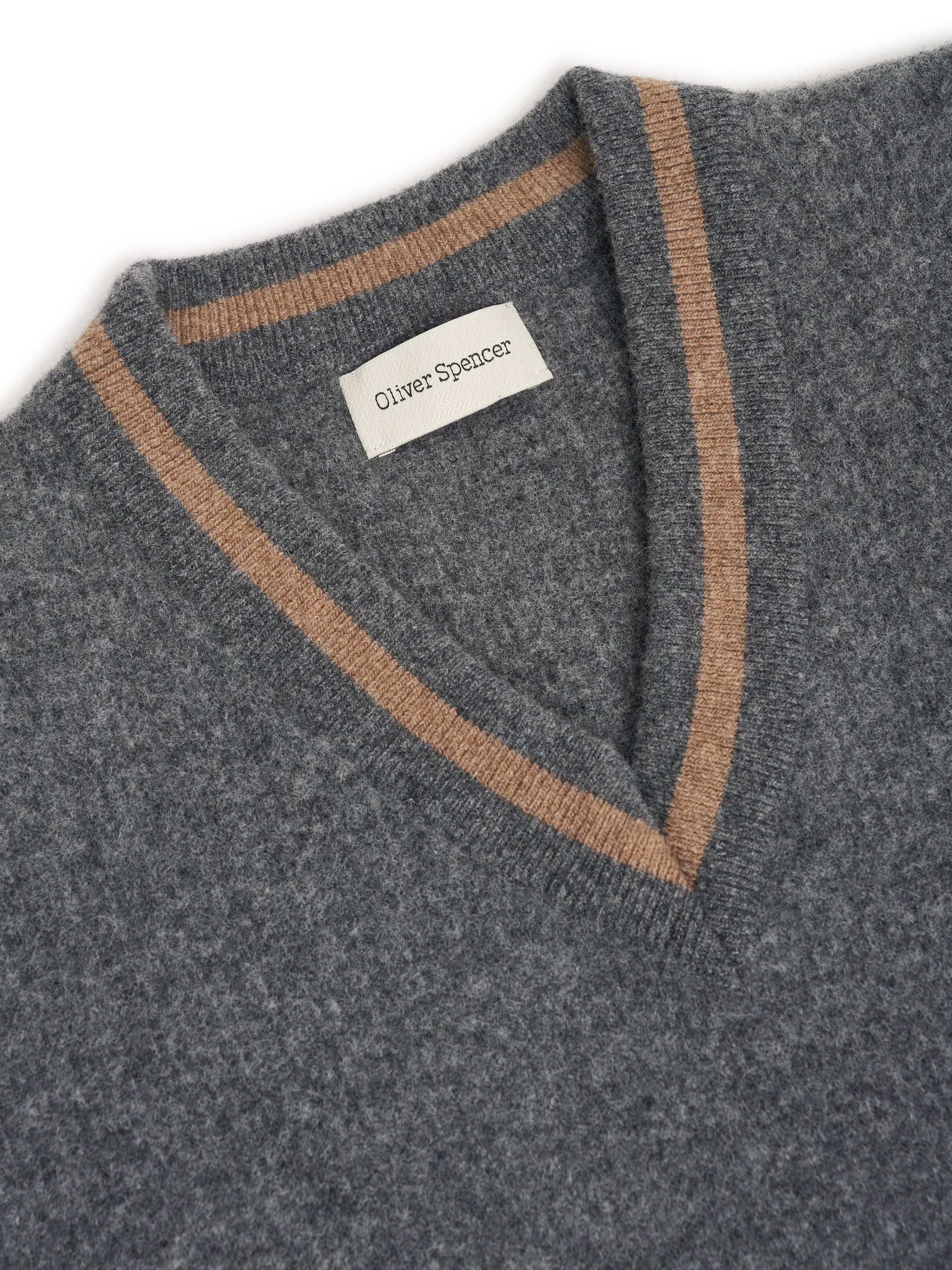 Hawes V Neck Jumper - Charcoal Colvin