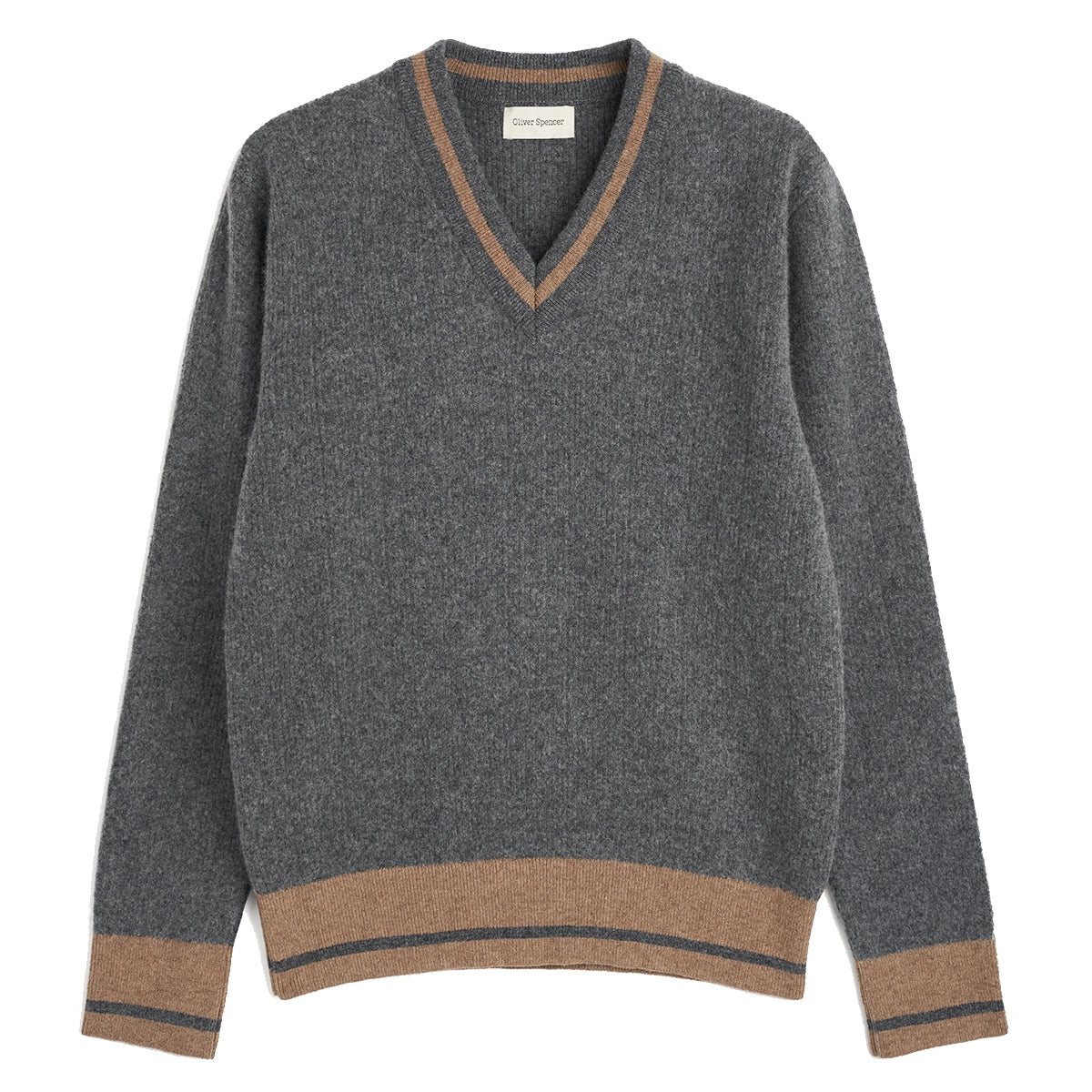Hawes V Neck Jumper - Charcoal Colvin