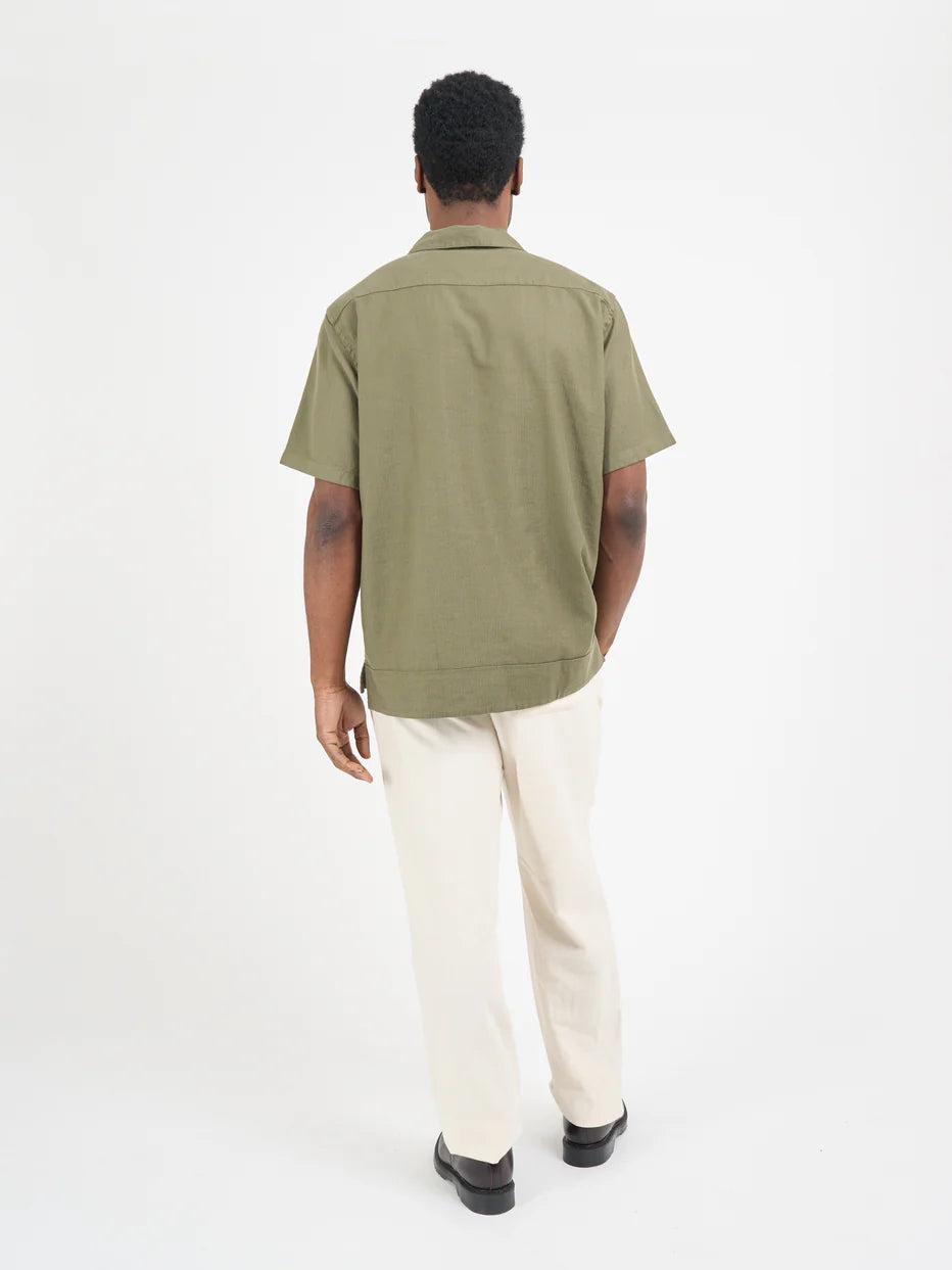 Havana Short Sleeve Shirt - Eastman Green Linen Mix