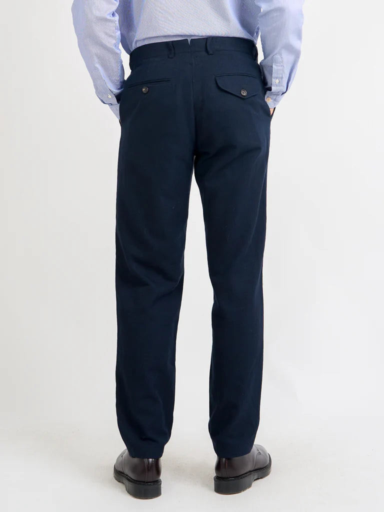 Fishtail Trousers - Navy Stockbridge