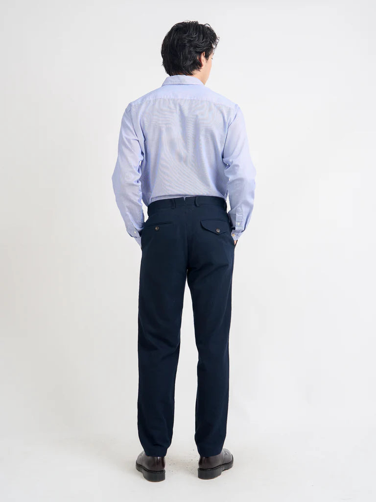 Fishtail Trousers - Navy Stockbridge