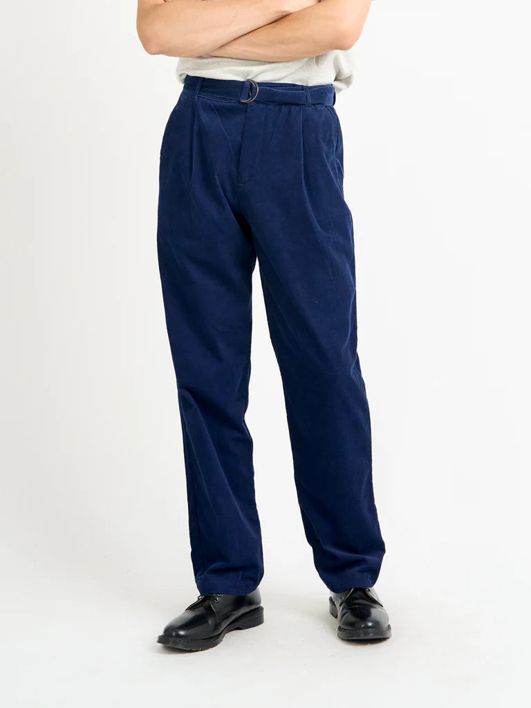 Belted Trousers - Indigo Newson Cord