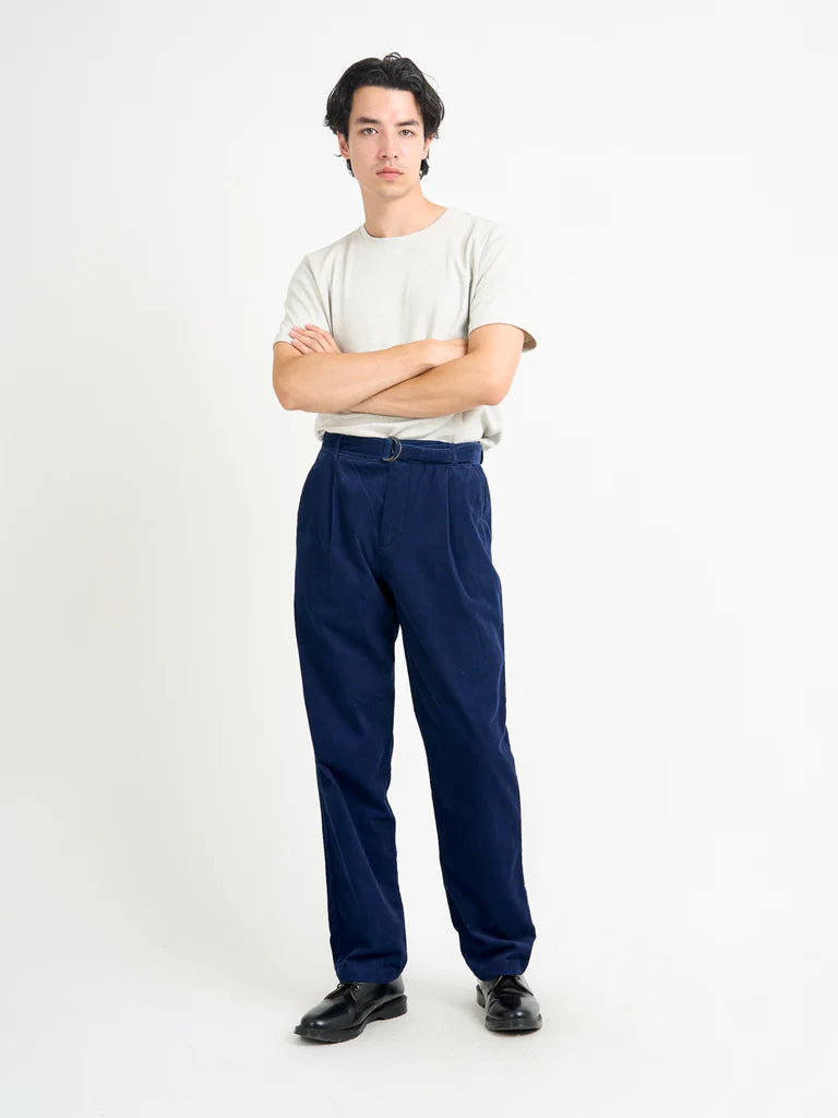 Belted Trousers - Indigo Newson Cord