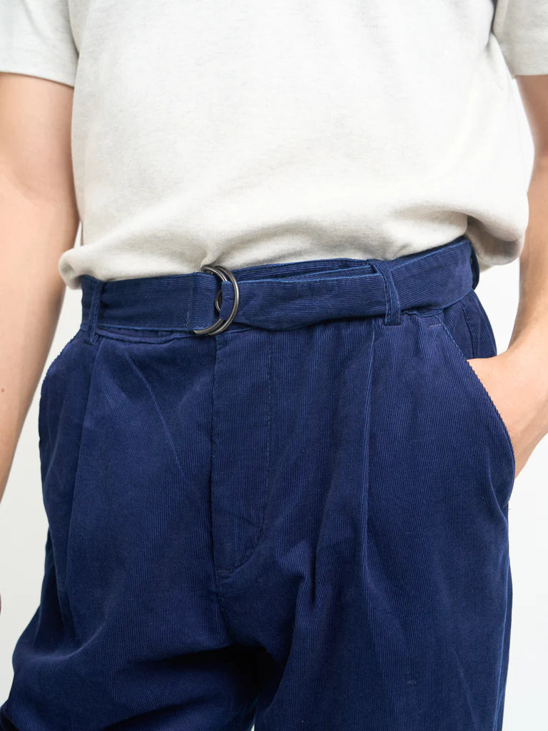 Belted Trousers - Indigo Newson Cord
