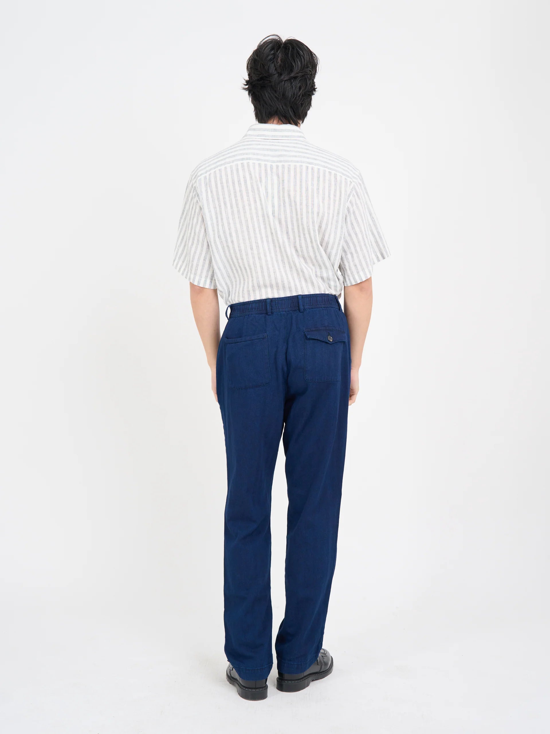 Morton Pleated Trousers - Indigo Blue Faye
