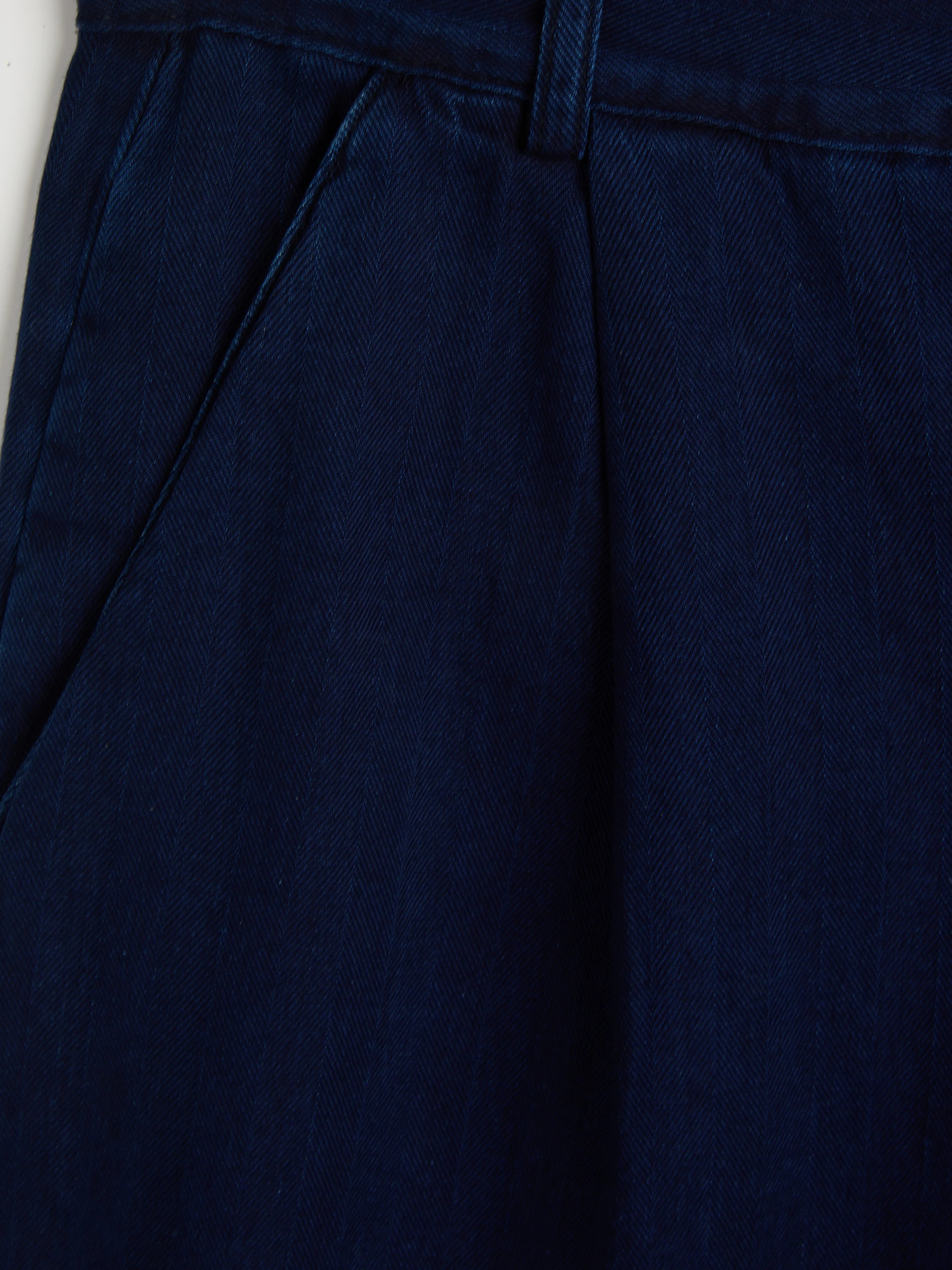 Morton Pleated Trousers - Indigo Blue Faye