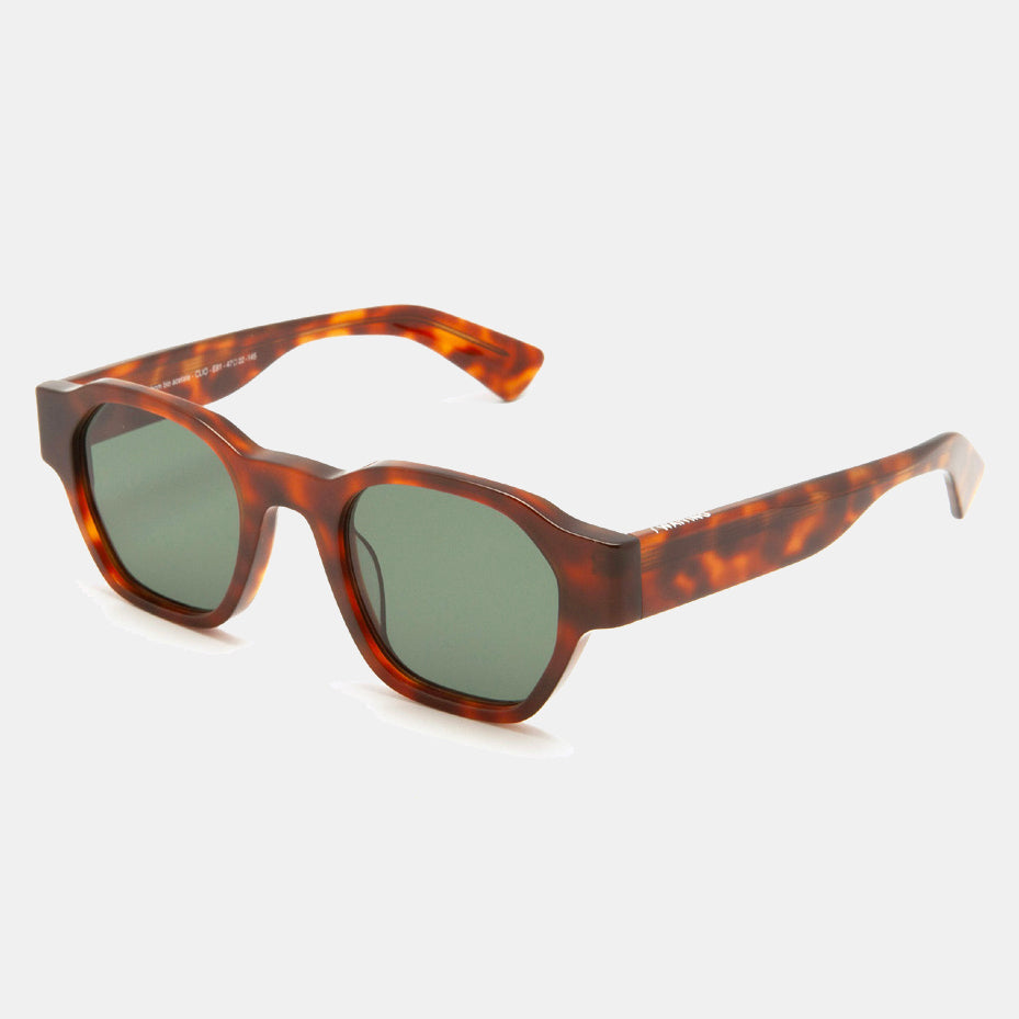 Clio E20 Sunglasses - Brown Tortoiseshell & Green Lens