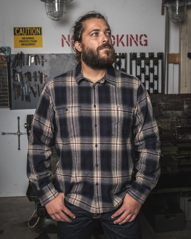1937 Roamer Shirt - Blue/Beige Check Flannel