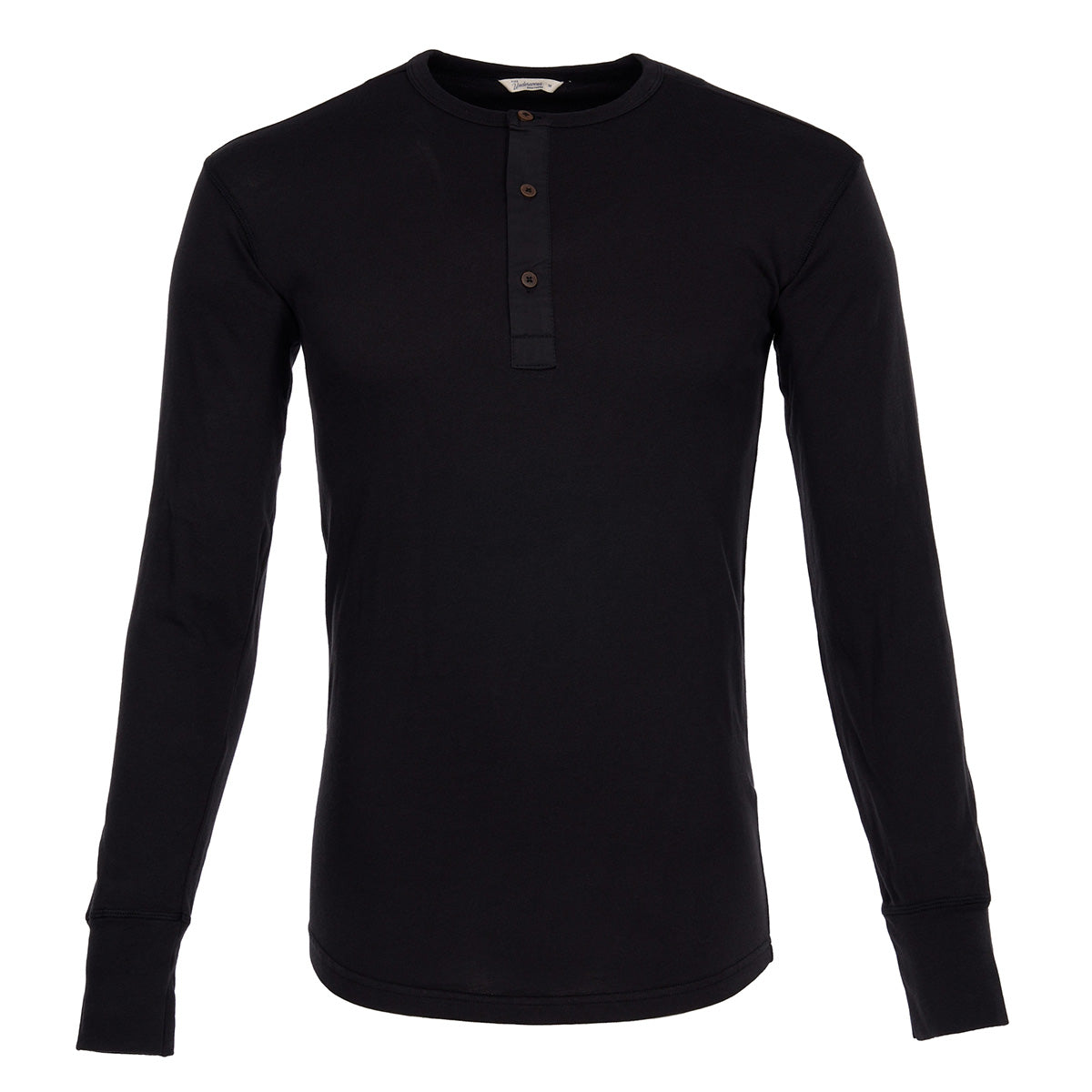 1927 Long Sleeve Henley - Faded Black