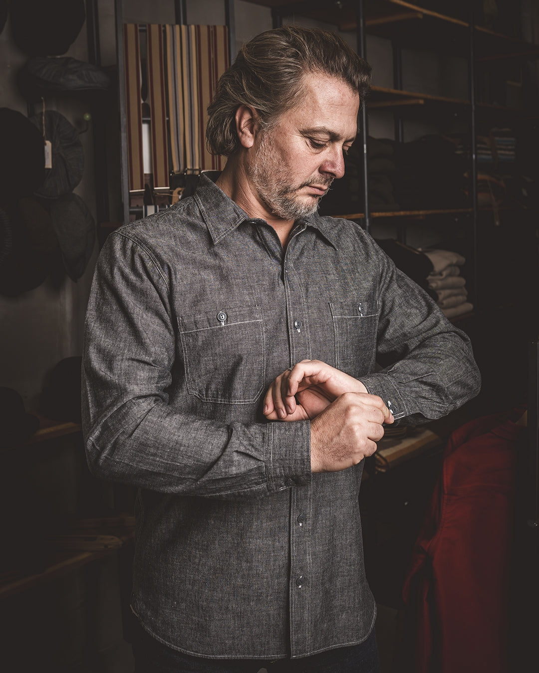 1940 USN Chambray Shirt - Harbor Grey