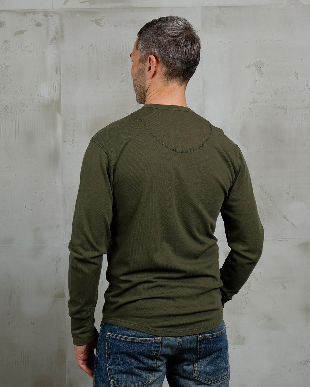 1927 Long Sleeve Henley - Mojave Green