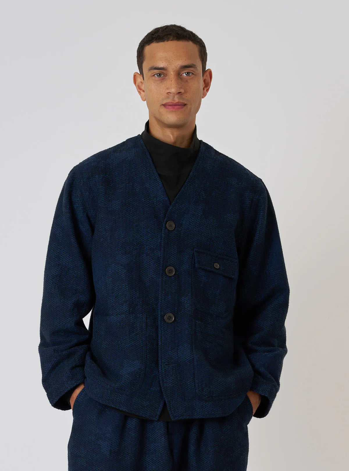 Camo Cabin Jacket - Black/Indigo Denim