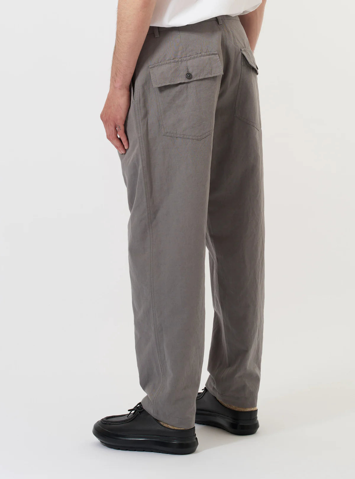 Dizzy Trouser - Mid Grey Linen Slub Weave