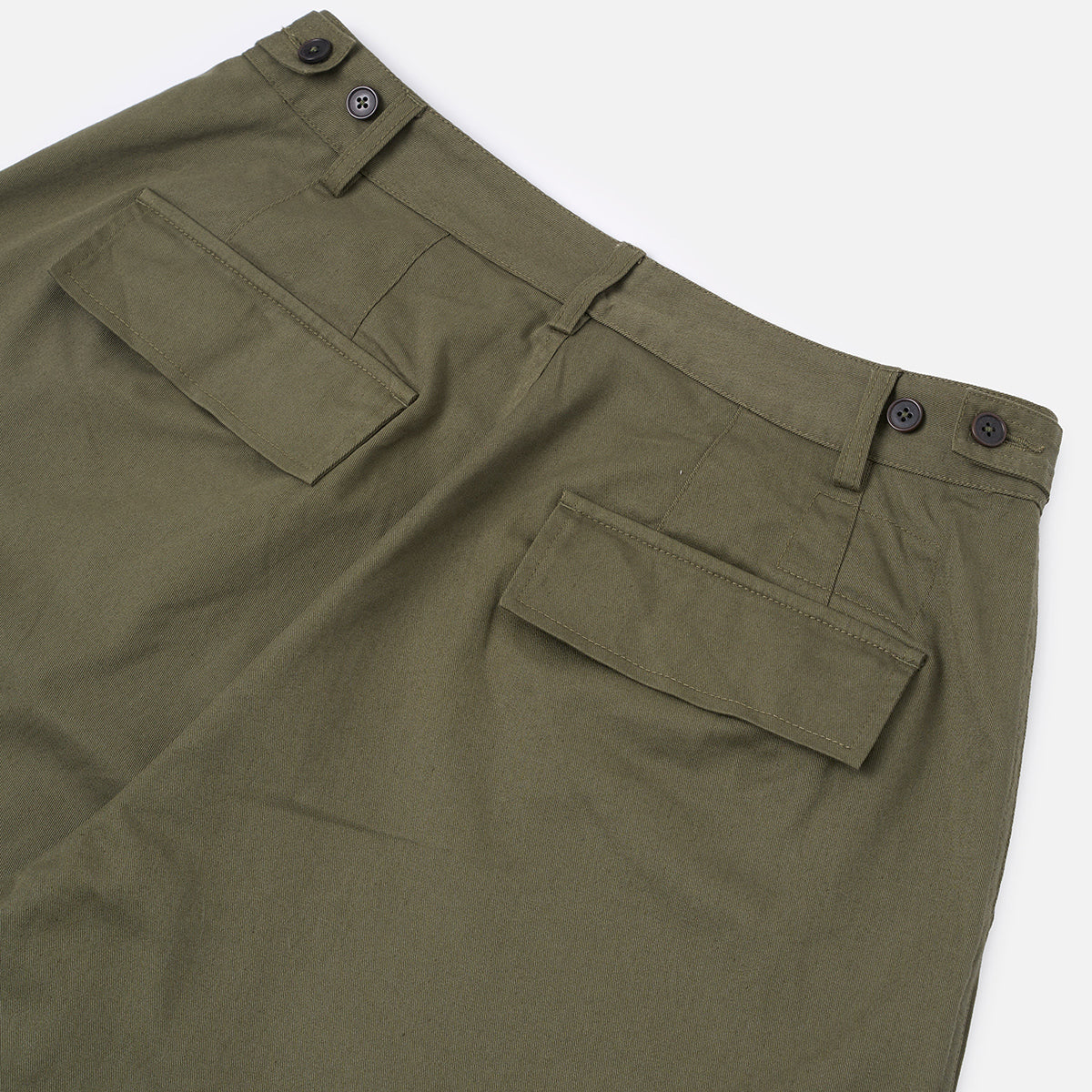 Loose Pilot Trouser - Olive Green Twill