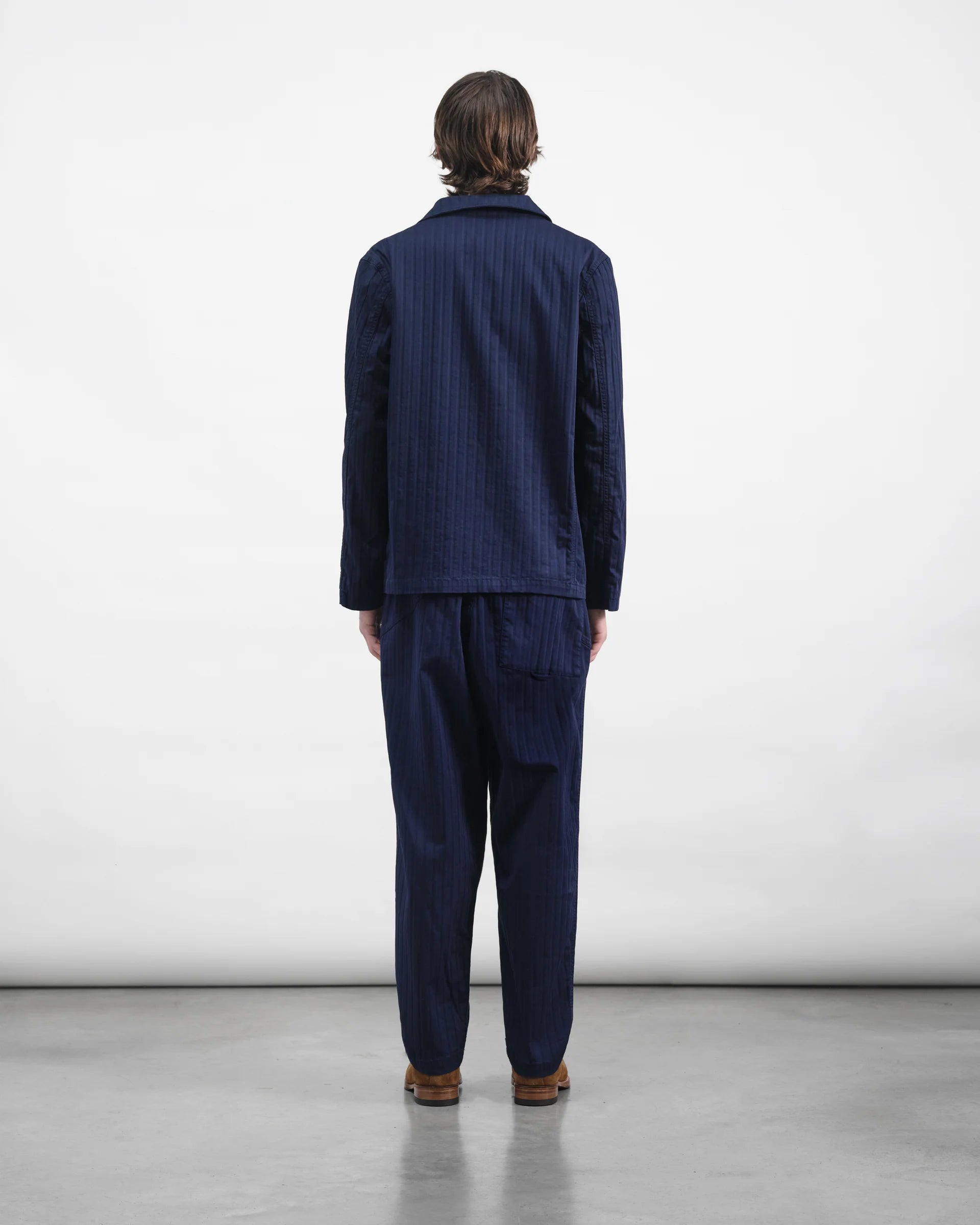 Alva Skate Trouser - Navy Herringbone