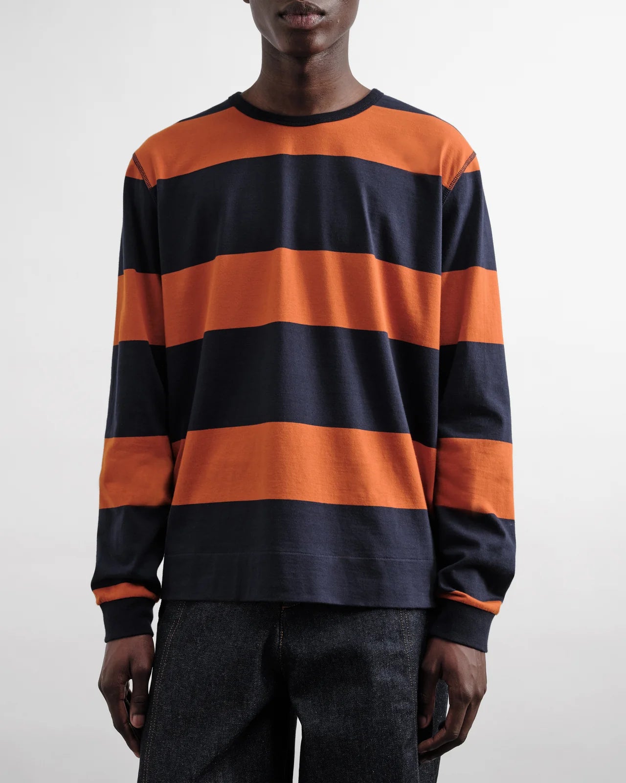 C86 Stripe T Shirt YMC Tab - Navy/Spice