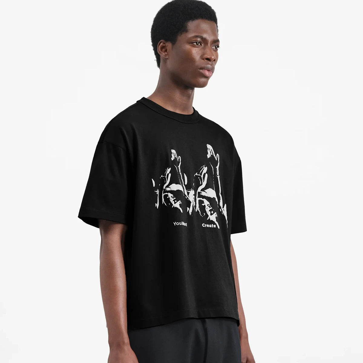 Triple Printed T-Shirt - Black