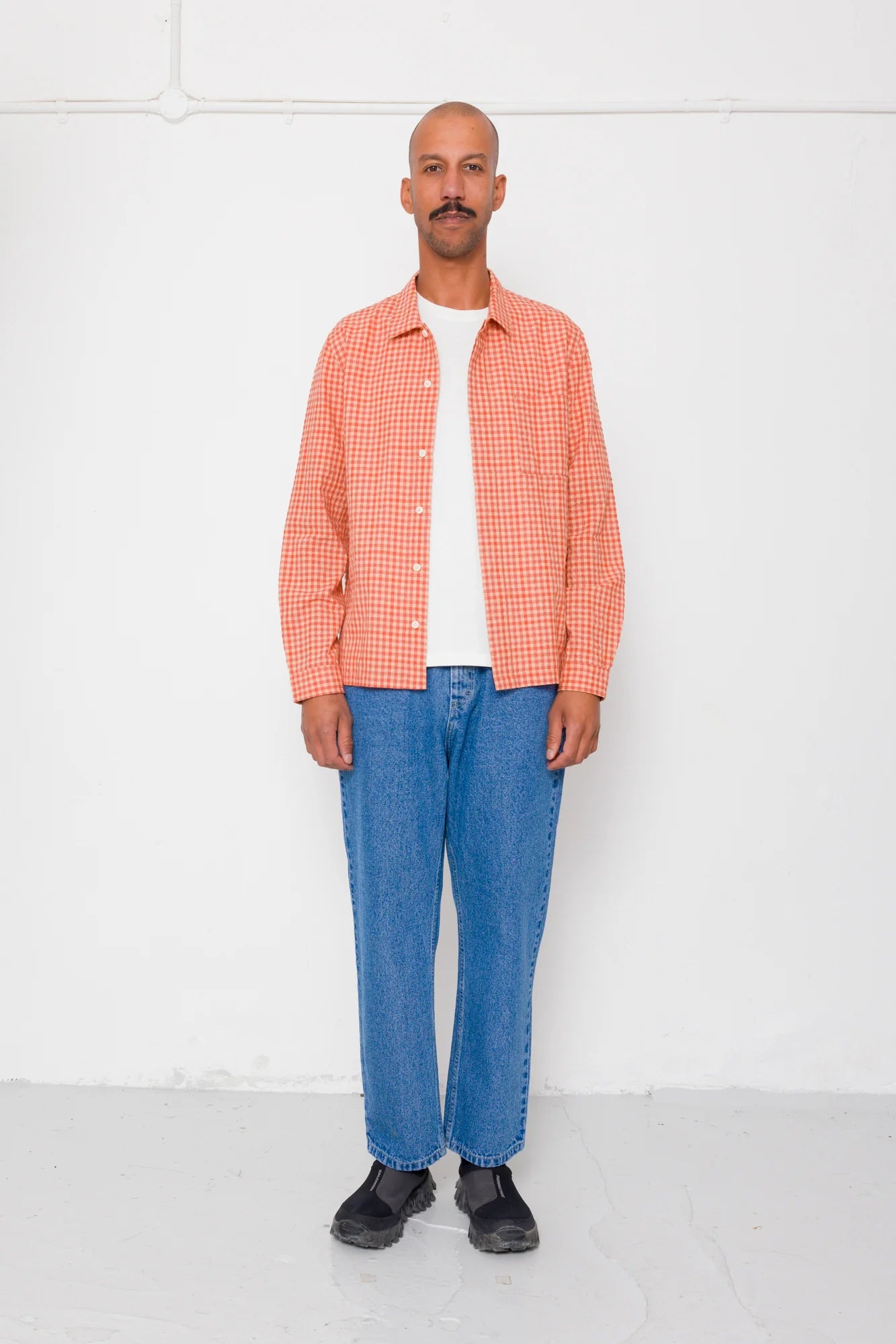 Patch Shirt - Red Oxide Textured Check